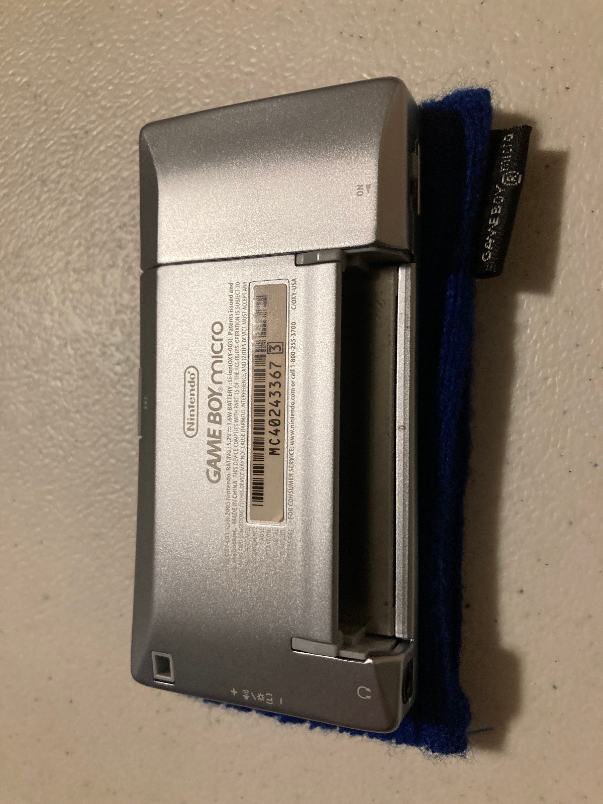 Nintendo Gameboy Micro Advance GBA Black/Silver with charger + case and sleeves