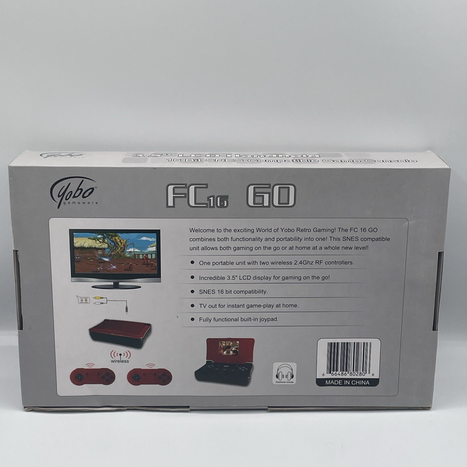 Yobo Gameware FC-16 Go 16-bit SNES Red with One Controller Read Description