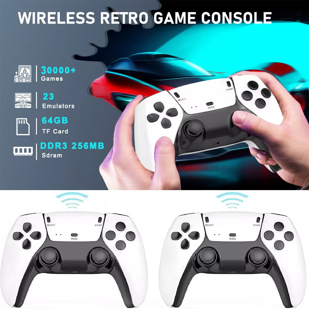 4K 64G HDMI TV Video Game Stick M15 Gaming Console Gamepad 2 Wireless Controller