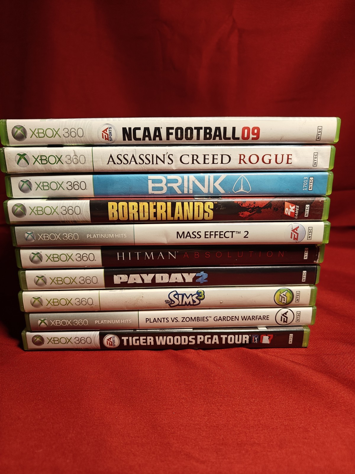 Xbox 360 Slim Console 1439 4GB 10 Game Lot Bundle Tested Controller HDMI RCA