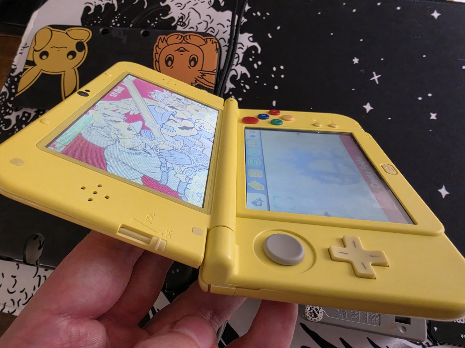 Nintendo New 3DS XL Reshelled Pikachu Edition Includes charger & hard shell