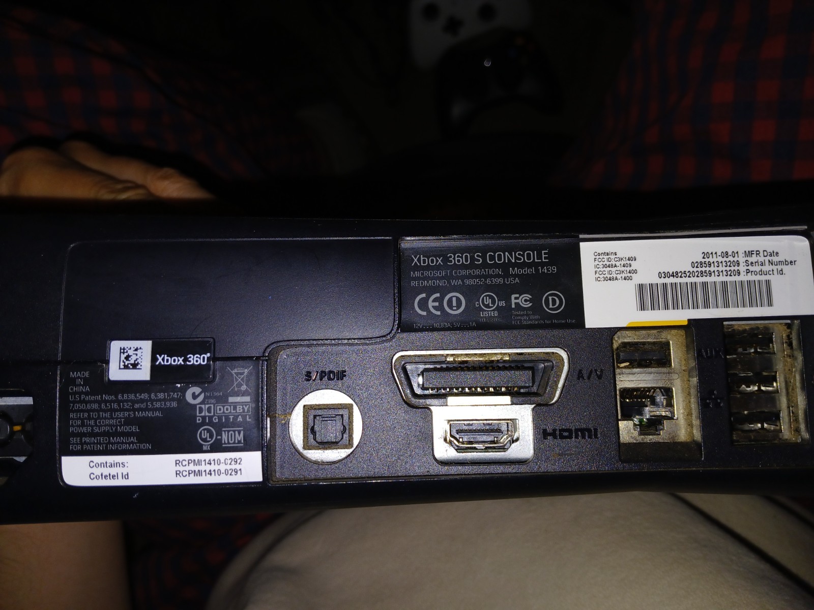 Xbox 360 S Console [Model 1439] Console Only – For Parts, Red Light – NO HD