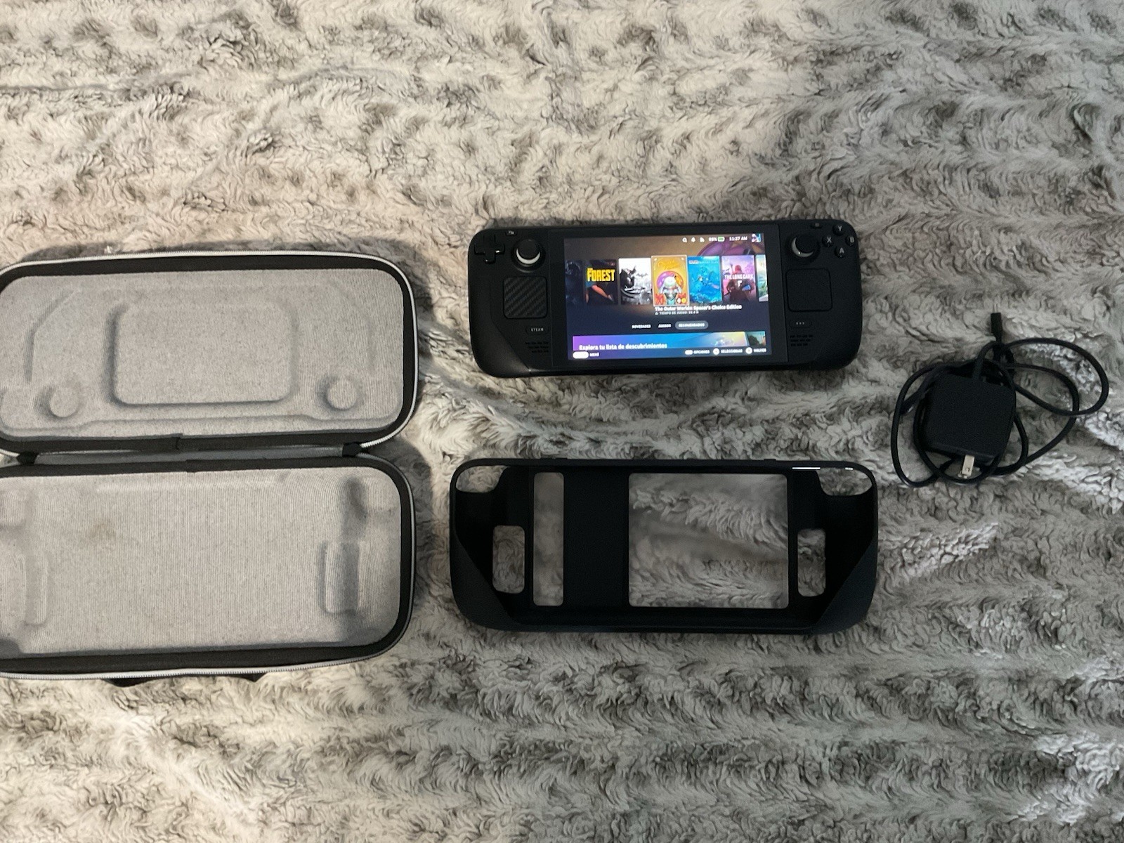 Valve Steam Deck 256GB Handheld Gaming System Black LCD with Case, Charger, Dock