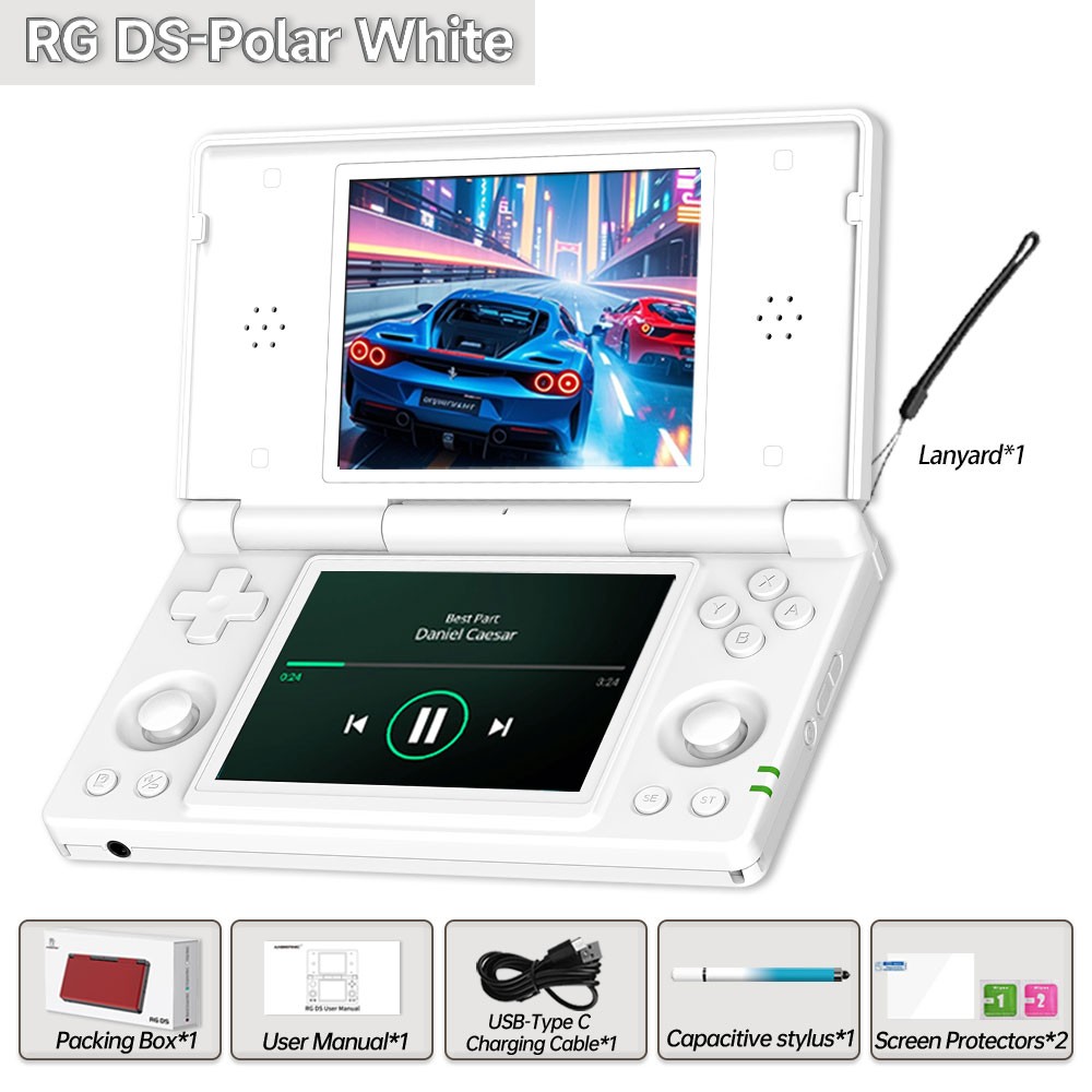 ANBERNIC RG DS Dual-Screen Retro Handheld Game Console 4″IPS Flip Android14