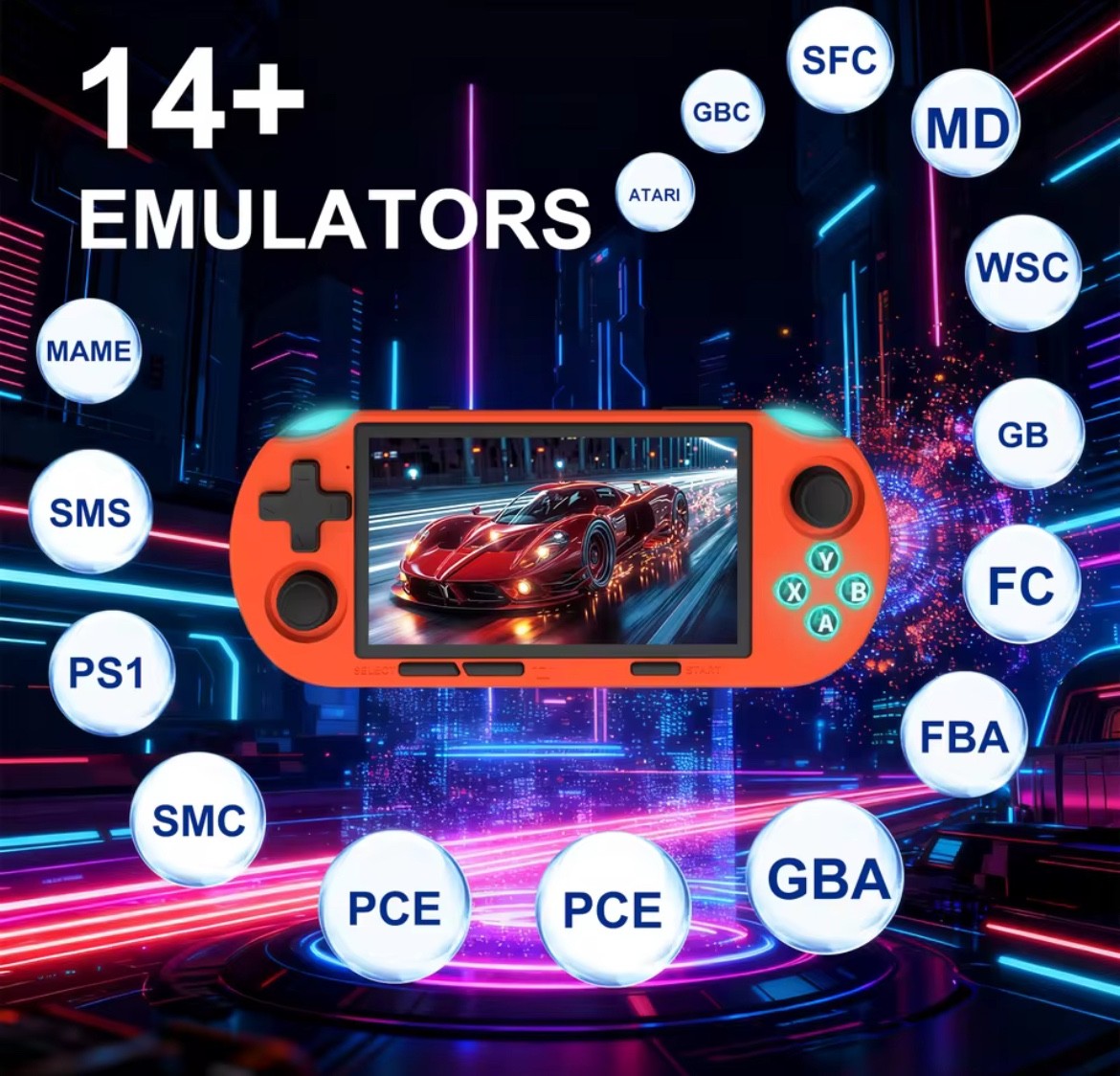 GAMINJA Handheld Console ANS16 4.5-inch IPS Screen RGB Backlight Pre-loaded with