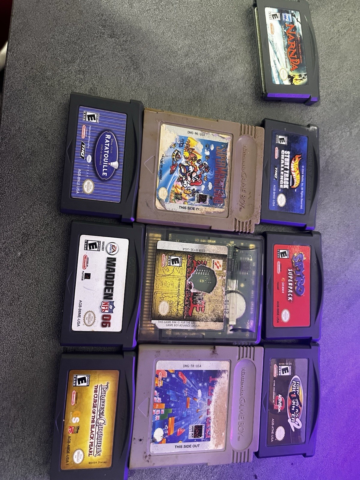 Nintendo Game Boy Advance SP Handheld System Silver + 10 Game boy games