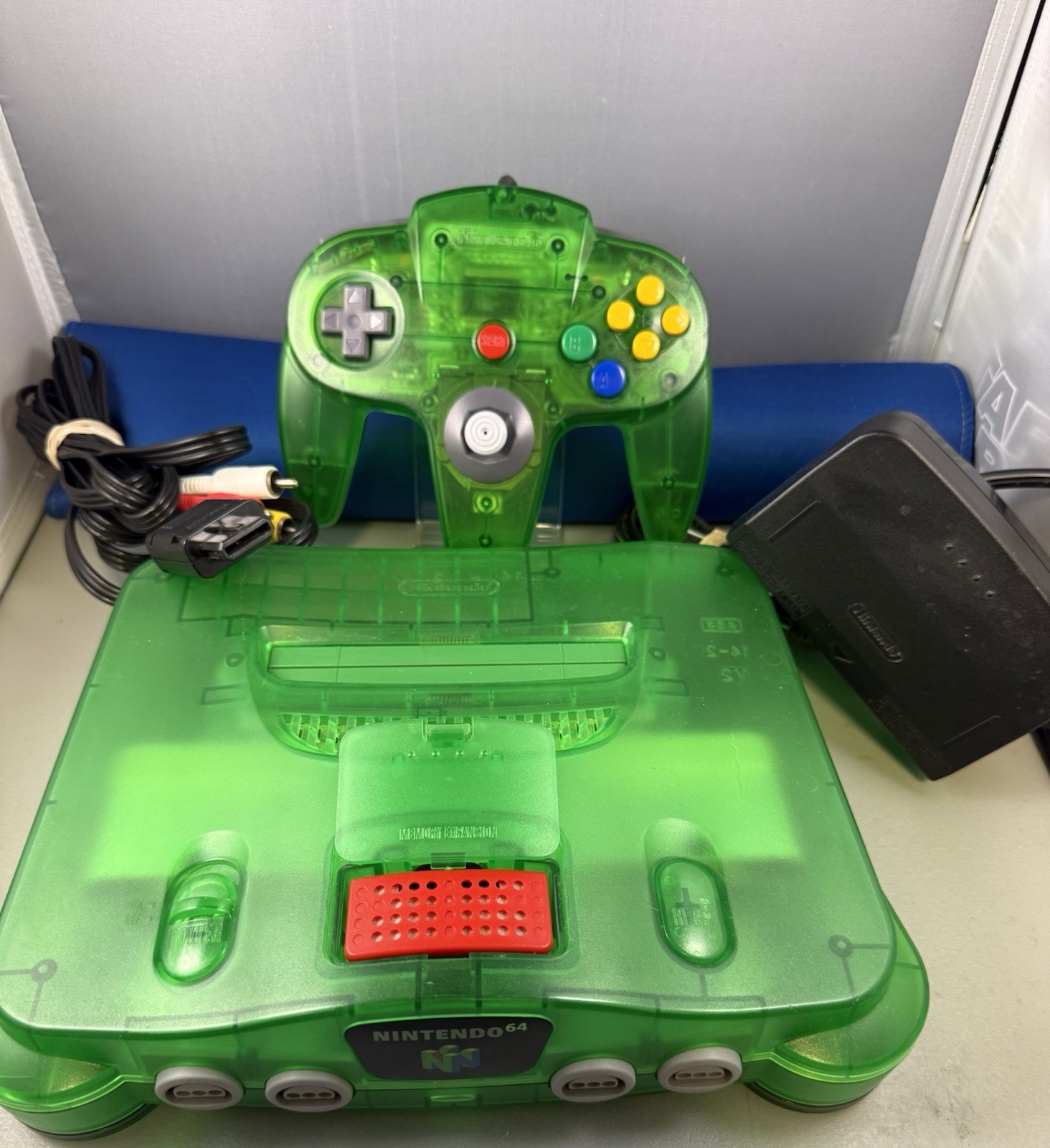 N64 Funtastic Jungle Translucent GREEN Nintendo 64 Gaming Console Excellent Cond