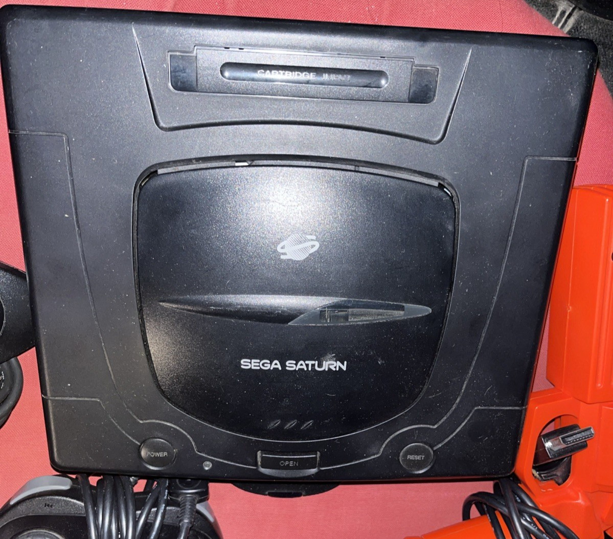 Sega Saturn MK-80000A, Controller, Not For Resale Games & Arcade Gun – TESTED