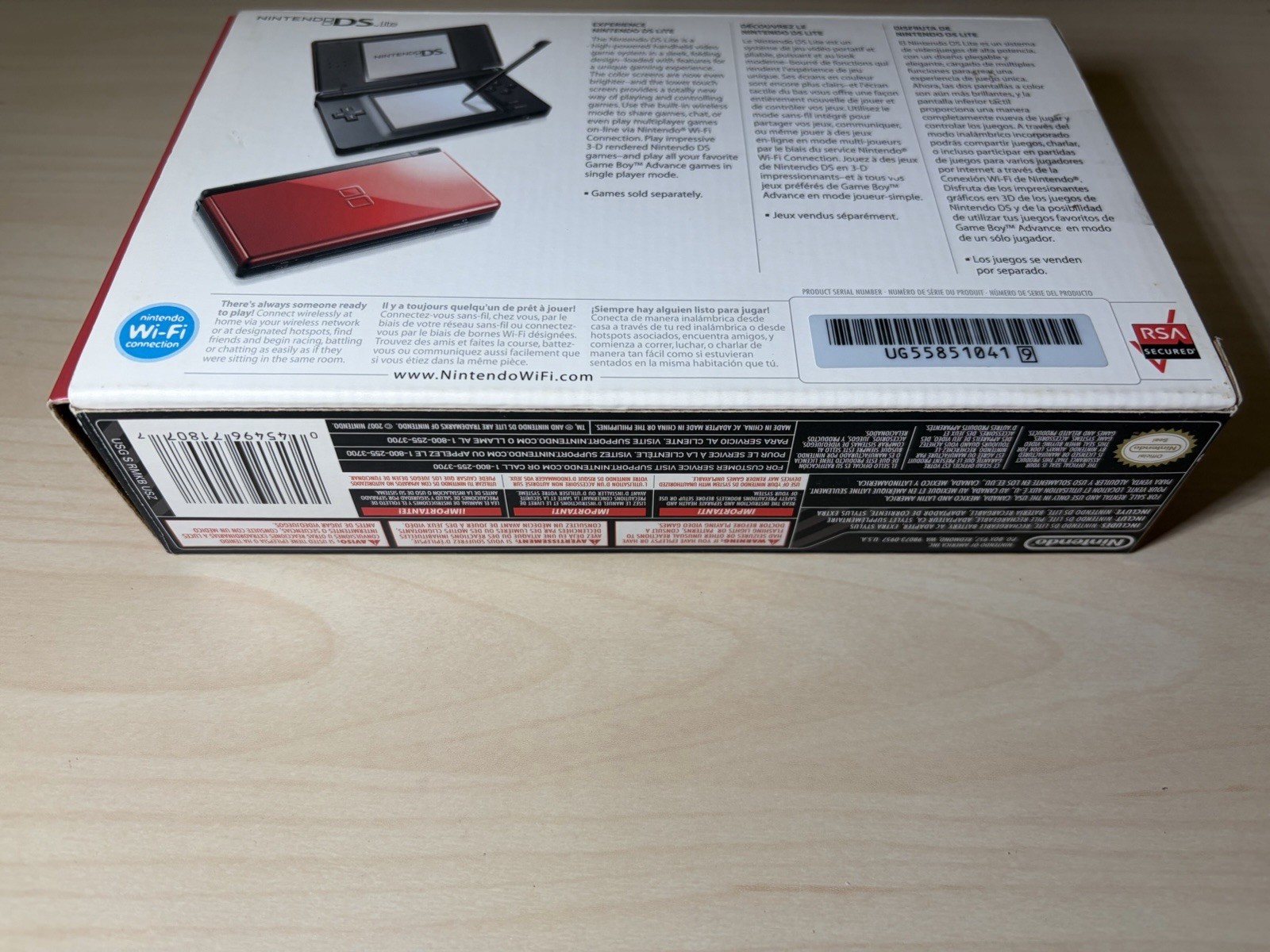 Mint Box – Nintendo DS Lite – Crimson Red Black – Console – Complete – Very Good