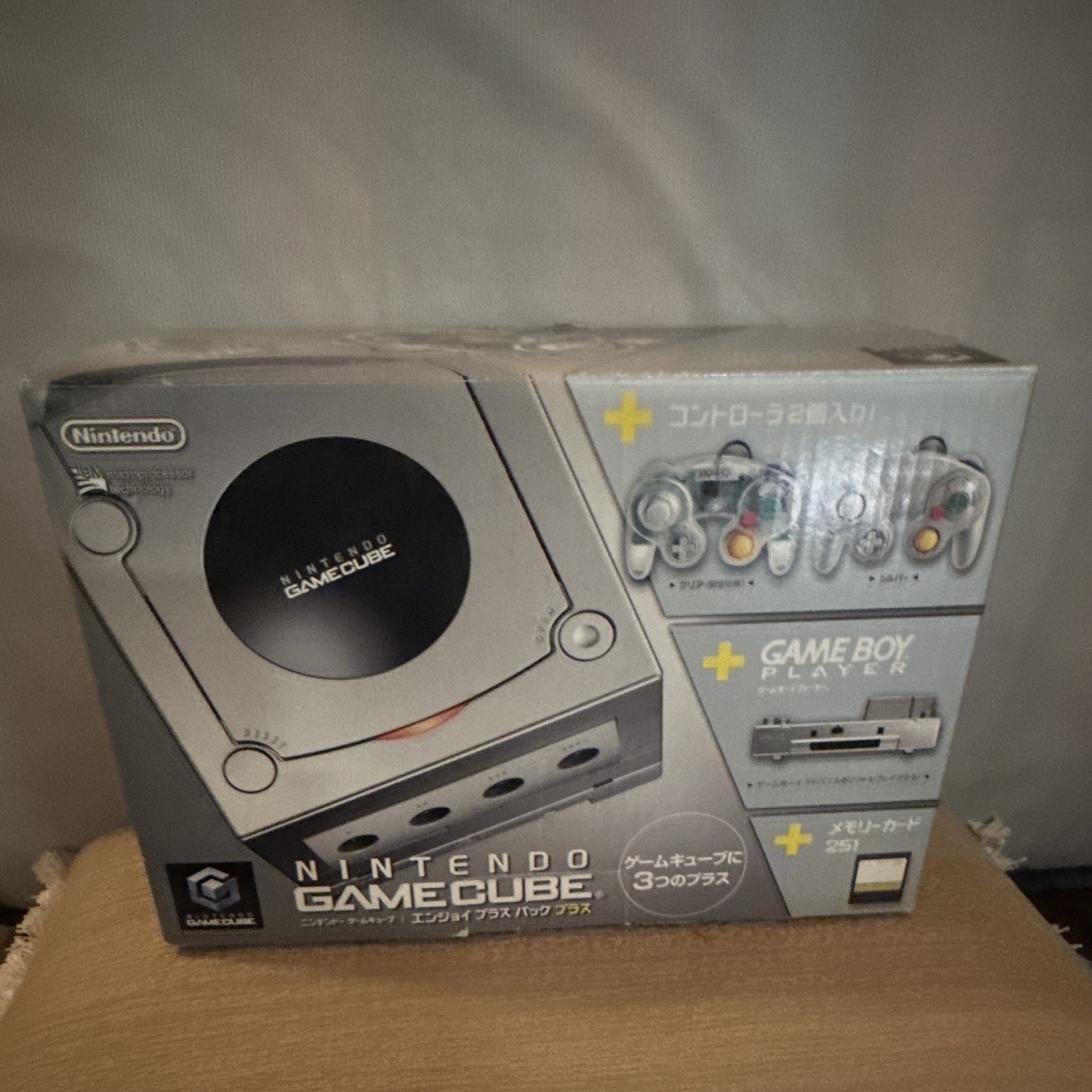 Nintendo GameCube Silver NTSC-J Console Bundle w/ Box & Game Boy Player