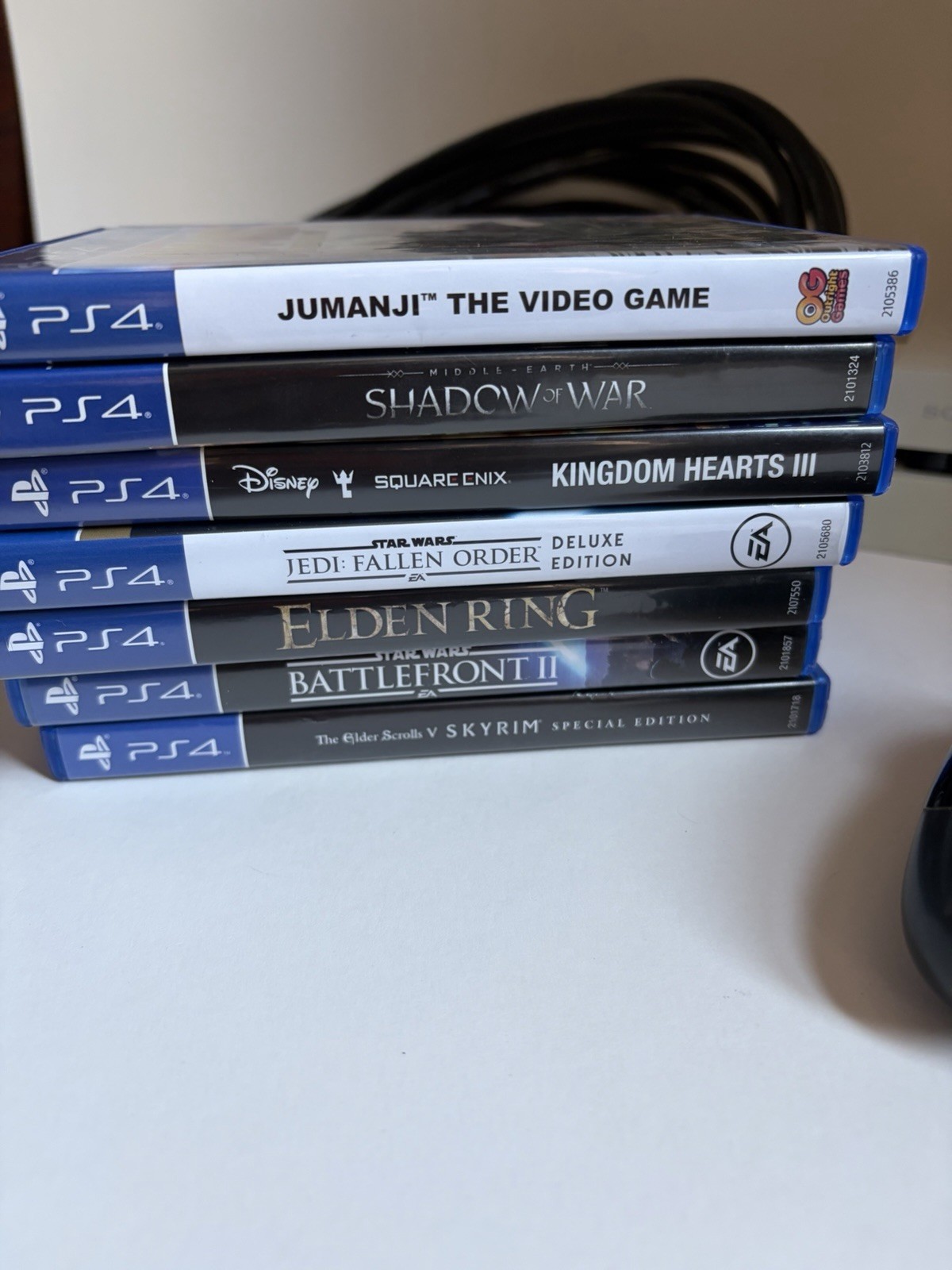 Sony PlayStation 4 PS4 White 500GB Console OEM Controllers Cords x7 Games Bundle