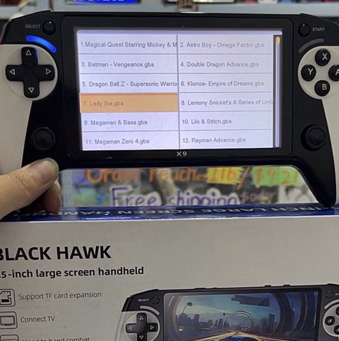 Handheld X9 Gaming Console 5.5 in Screen- TF Card- Play, Watch, Read and Listen
