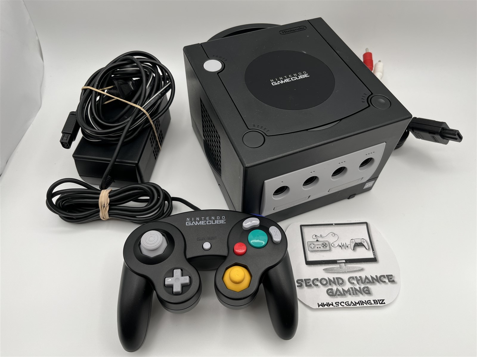 Nintendo GameCube Black Console System Bundle w/Black Controller-DOL-101-Tested