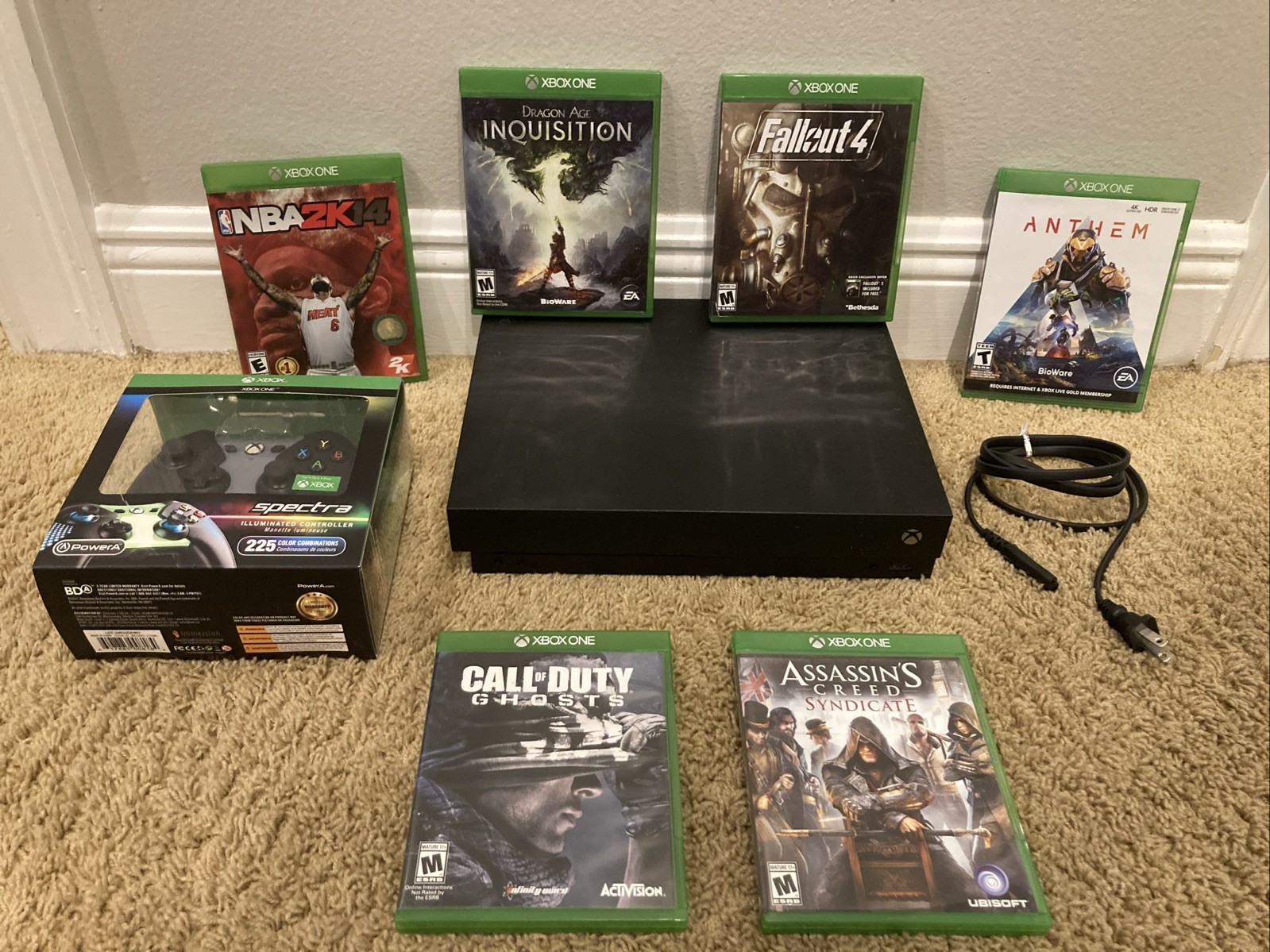 Microsoft Xbox One X (1787) Console Bundle Game + Cables + Controller- Tested!
