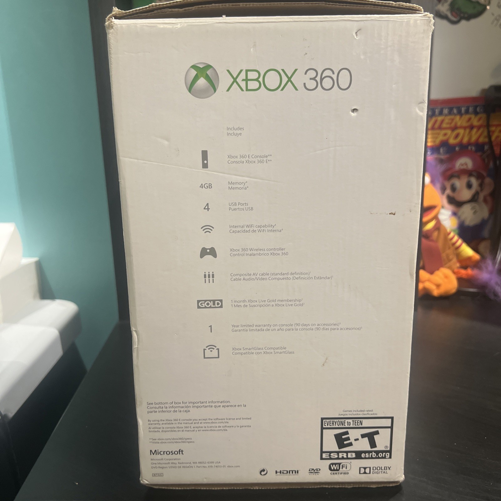Microsoft Xbox 360 E 4GB Video Games Console – Black – Original Box & Kinect