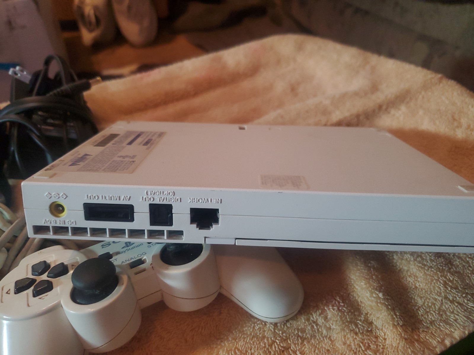SONY PlayStation 2 SCPH-77000CW White Slim Console Tested w/ Controller, Cable