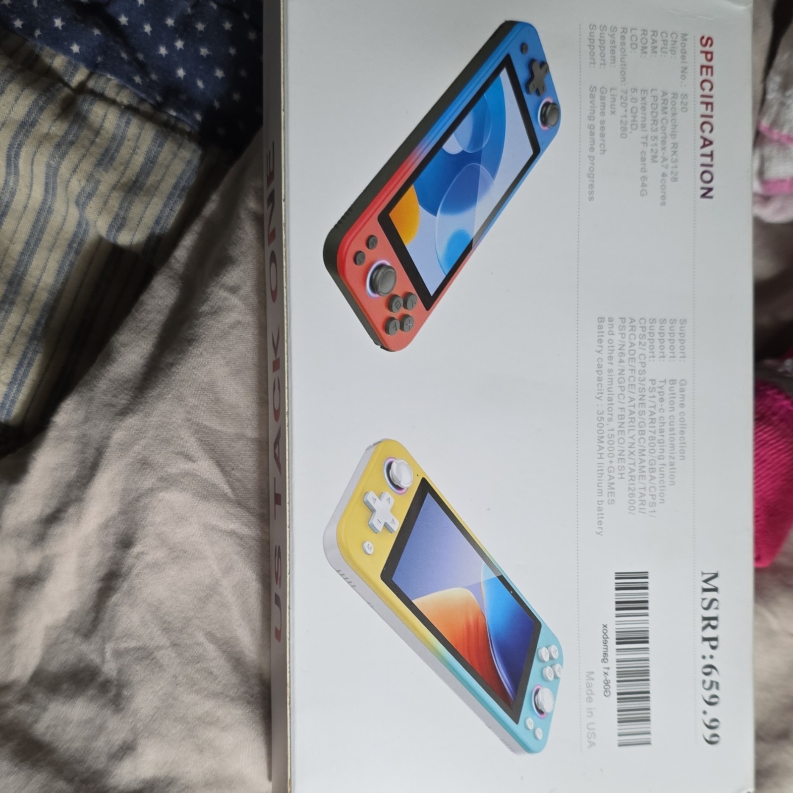 X7 Games X7-2000 Android Handheld System 64GB Wi-Fi USB-C Blue/Red