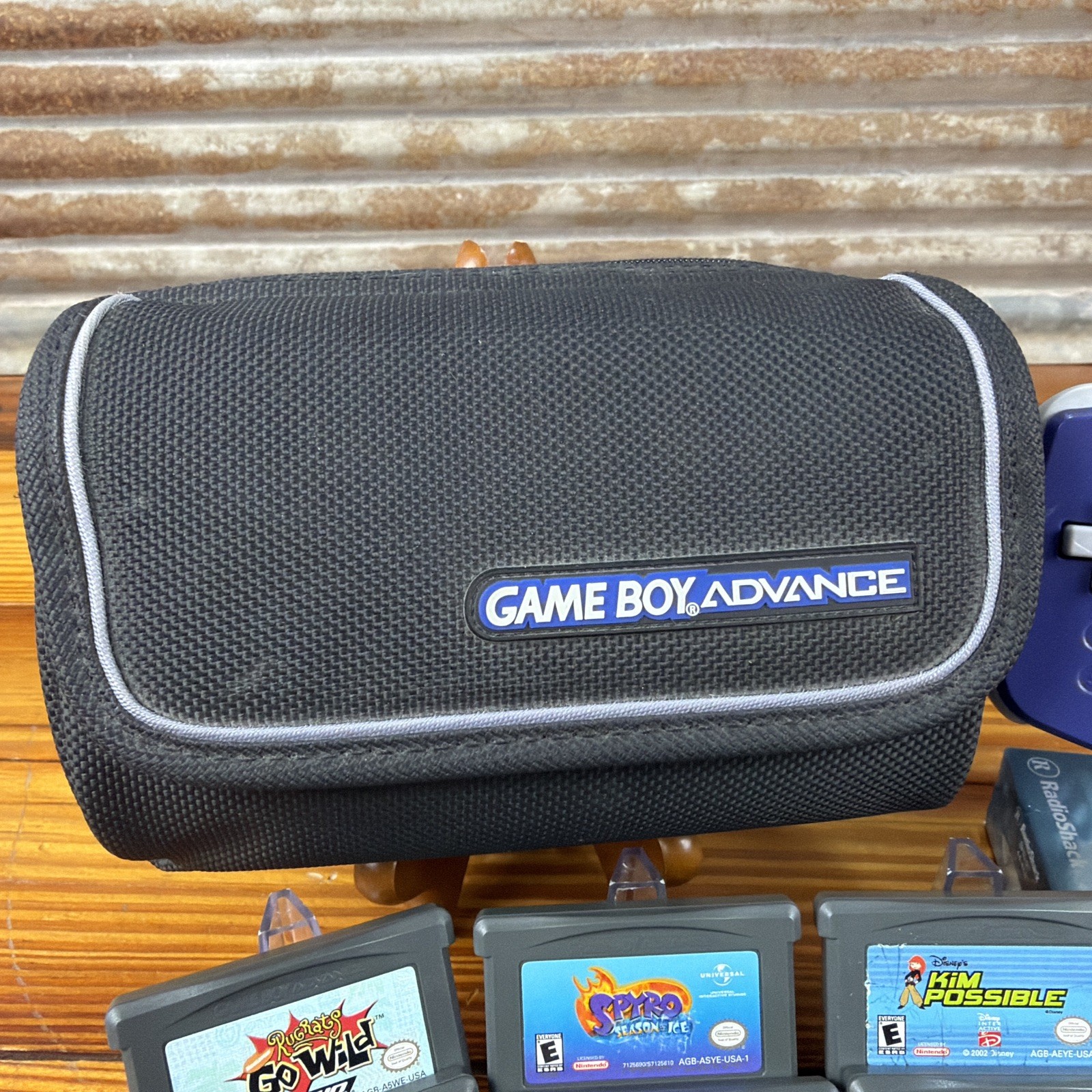 Nintendo Game Boy Advance Handheld HUGE BUNDLE Purple Indigo 14 Games PLUS!