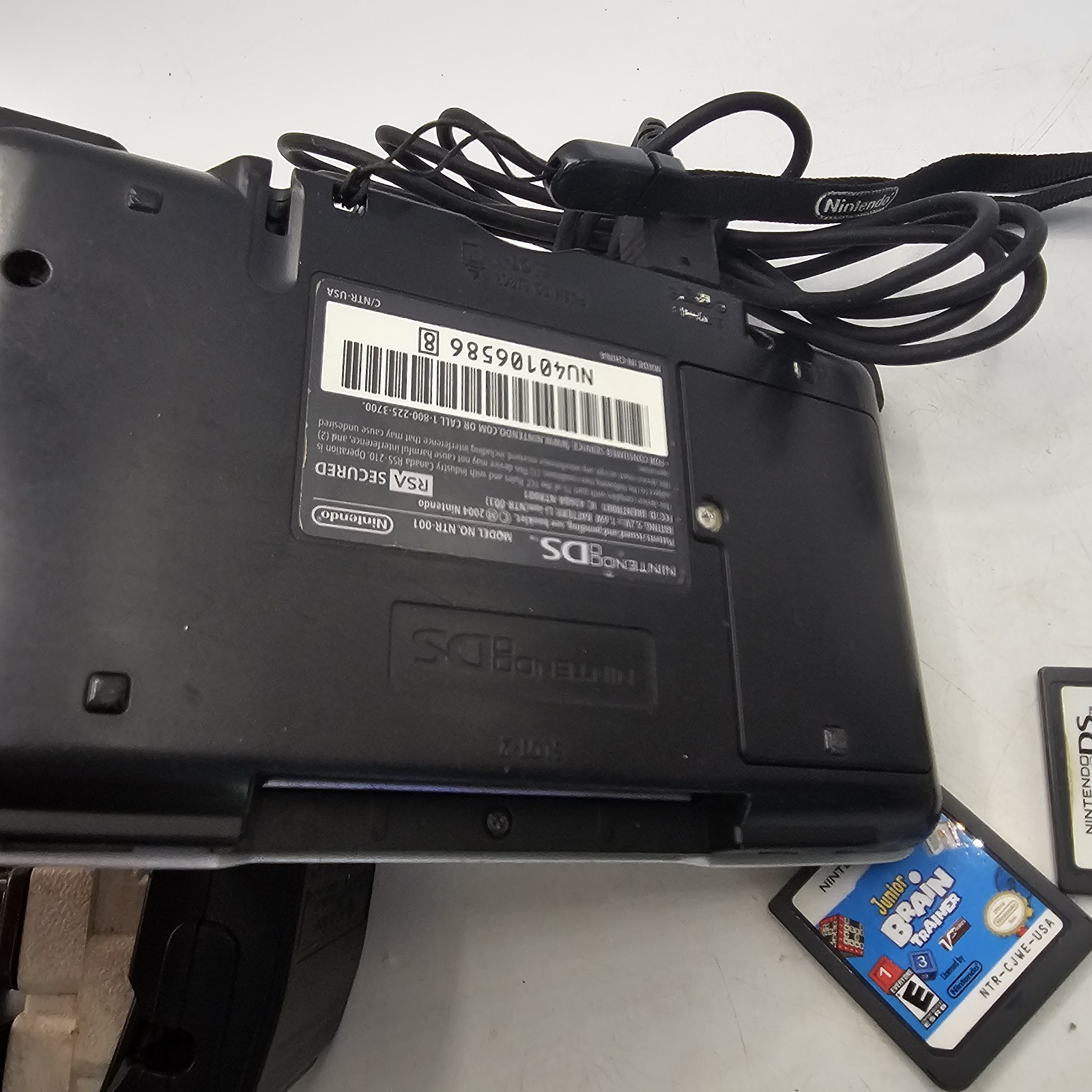 Nintendo DS Model NTR-001 Original Platinum Silver Charger Tested Working 3 Game