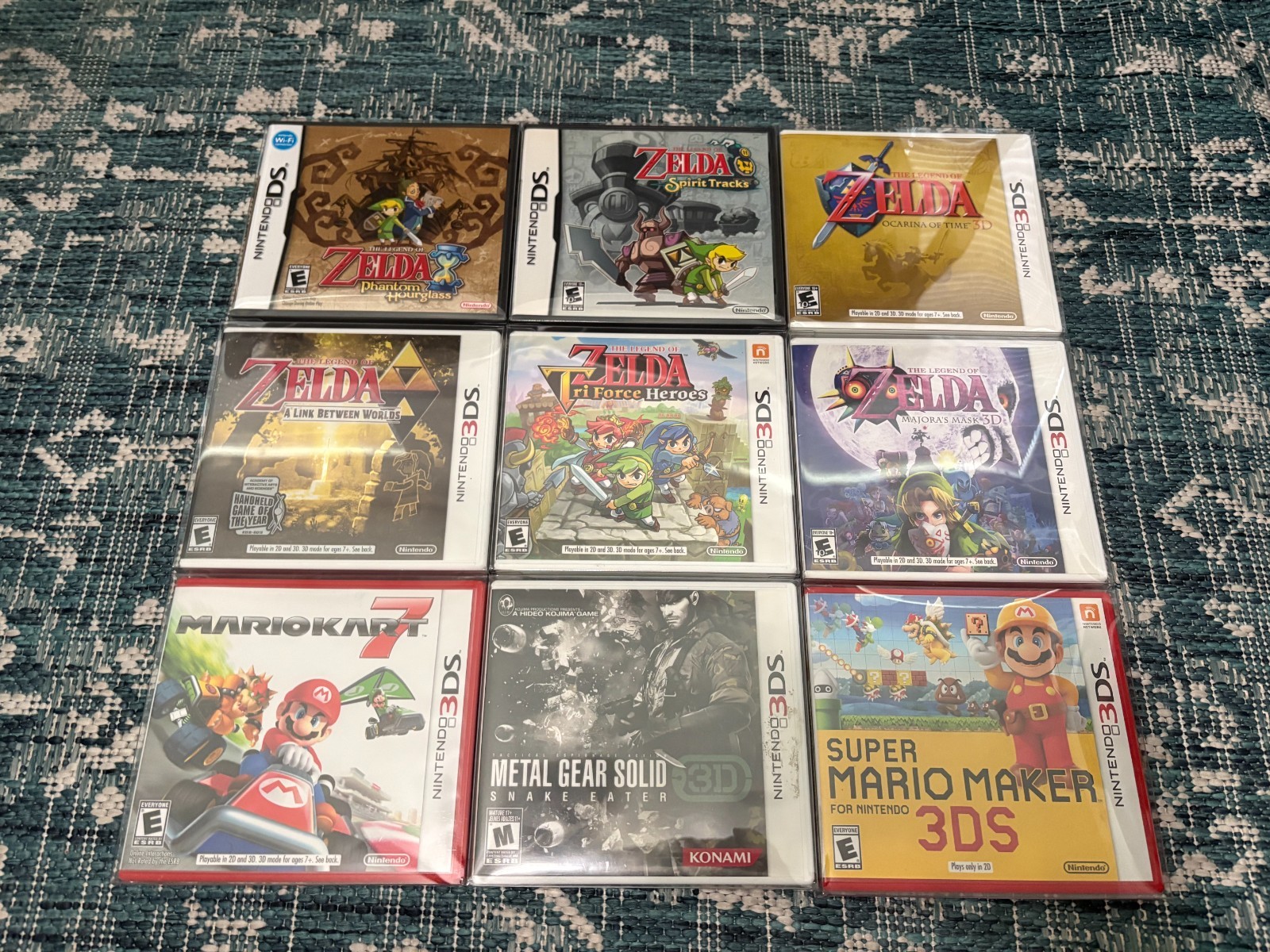Nintendo 3DS Midnight Purple Console Bundle – Complete in Box with 9 Games Zelda