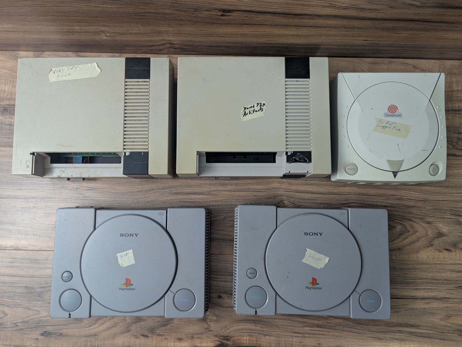 Console Lot For Parts or Repair – SEGA Dreamcast, Nintendo NES, PlayStation 1
