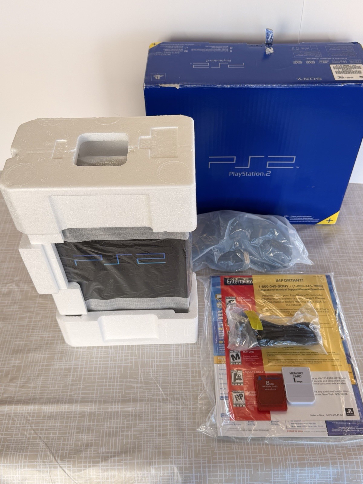 Sony PlayStation 2 Console – Black (SCPH-50001 CIB) *MINT CONDITION*