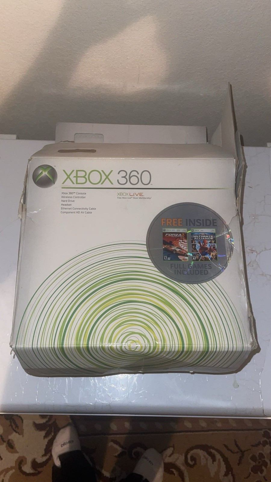 Microsoft Xbox 360 White Bundle Two Three Controllers All Cables