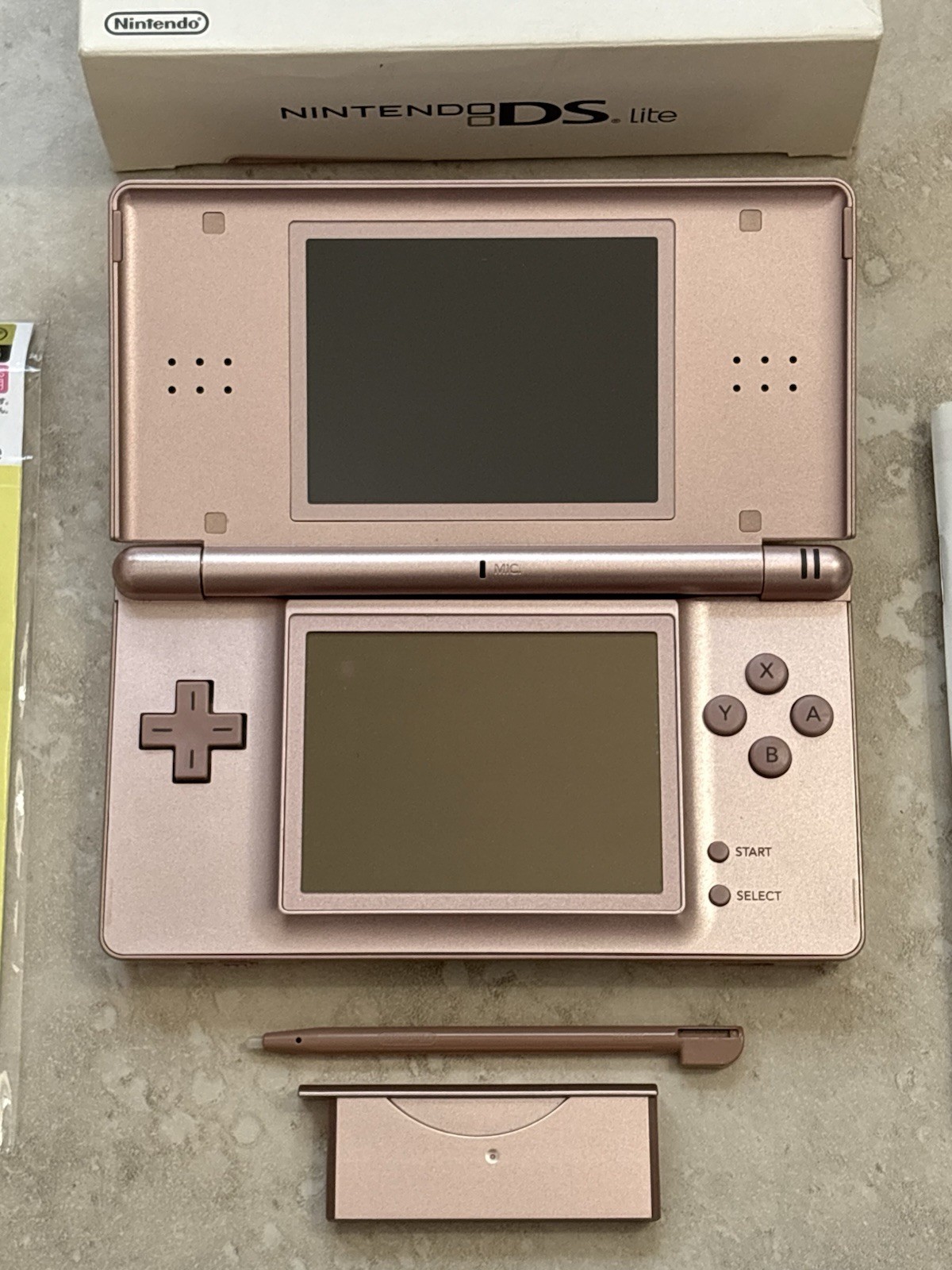 Nintendo DS Lite Metallic Rose With Charger And Stylus Complete In Box Very Good