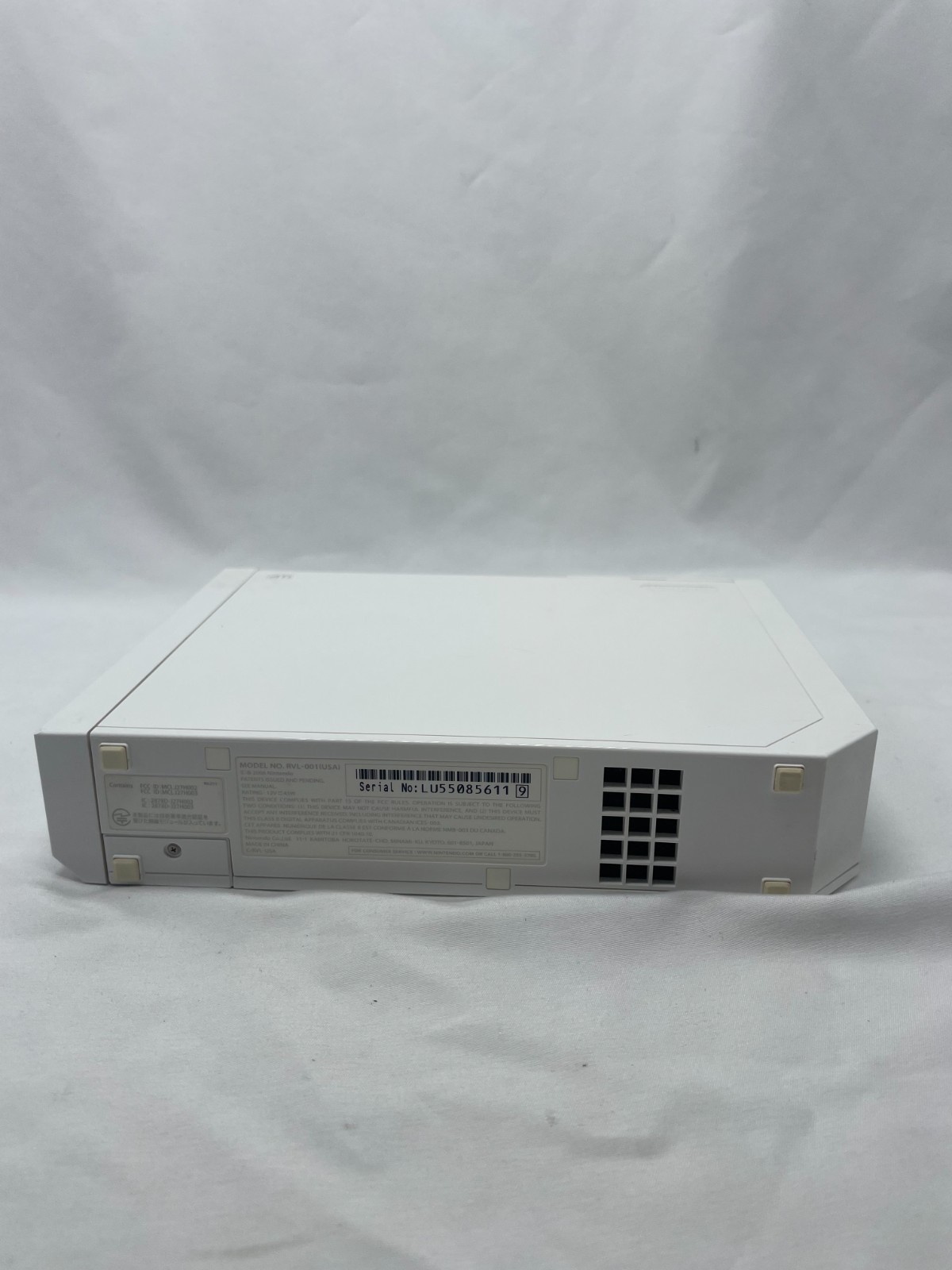 Nintendo Wii Console System Only White RVL-001 (USA) Console & Cords