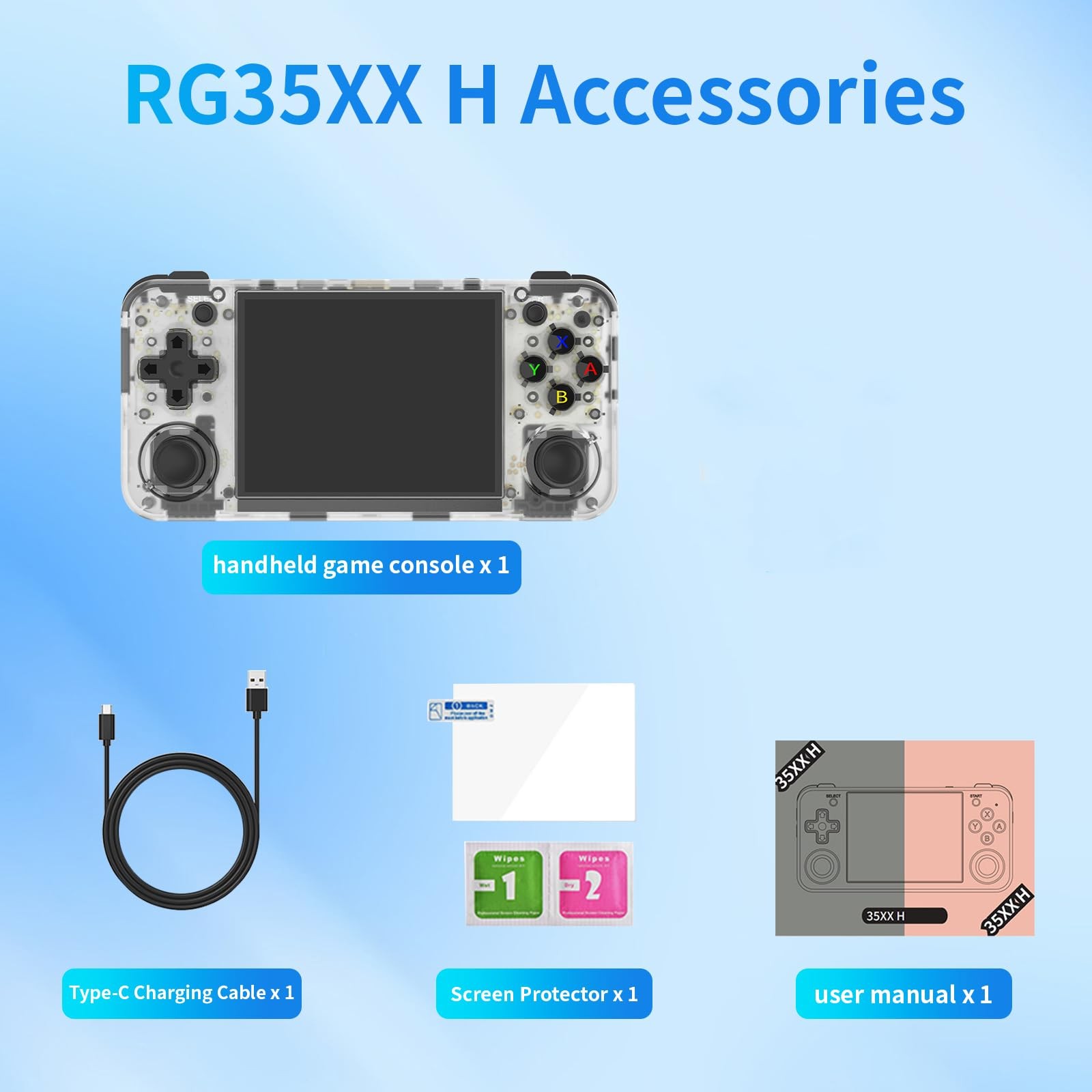 RG35XX H Game Console,3.5 Inch IPS Screen Built-in 64GB+128GB TF Card,with 33…