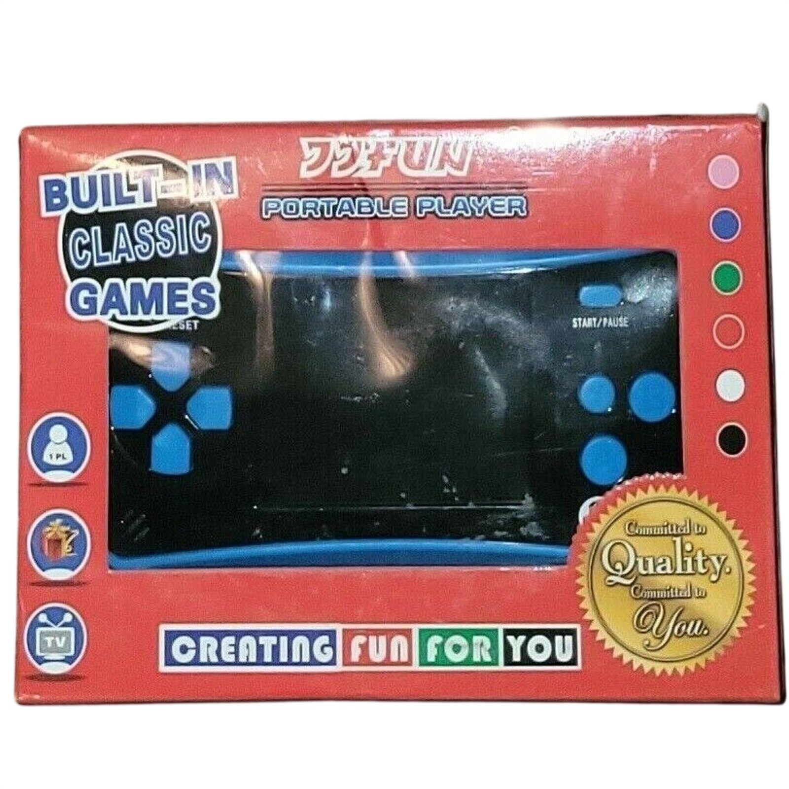 HigoKids Handheld Game Console Built-In Classic Games Blue 2.5-Inch Screen New