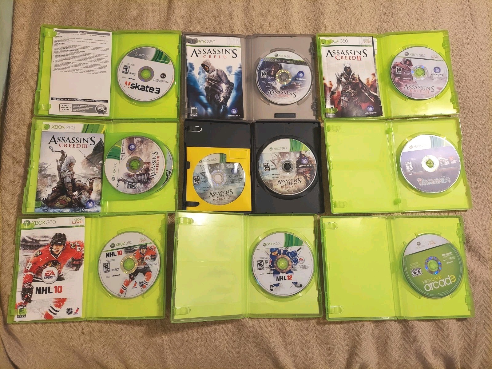 XBOX 360 S 1439 BLK 250 GB CONSOLE BUNDLE +26 GAMES/3-CONTROLLERS/WIFI ADAPTOR