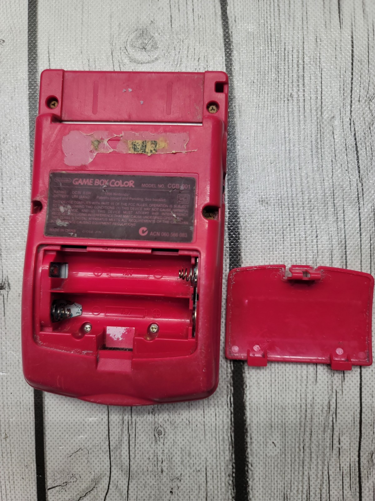 Nintendo Game Boy Color CGB-001 Berry Red Handheld Console As Is For Parts