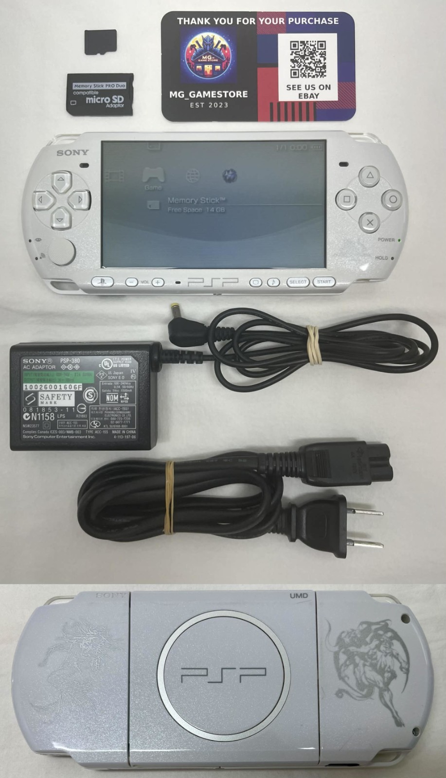 PSP 3000 Final Fantasy / New Battery / Genuine Sony Charger / Region Free / 16GB
