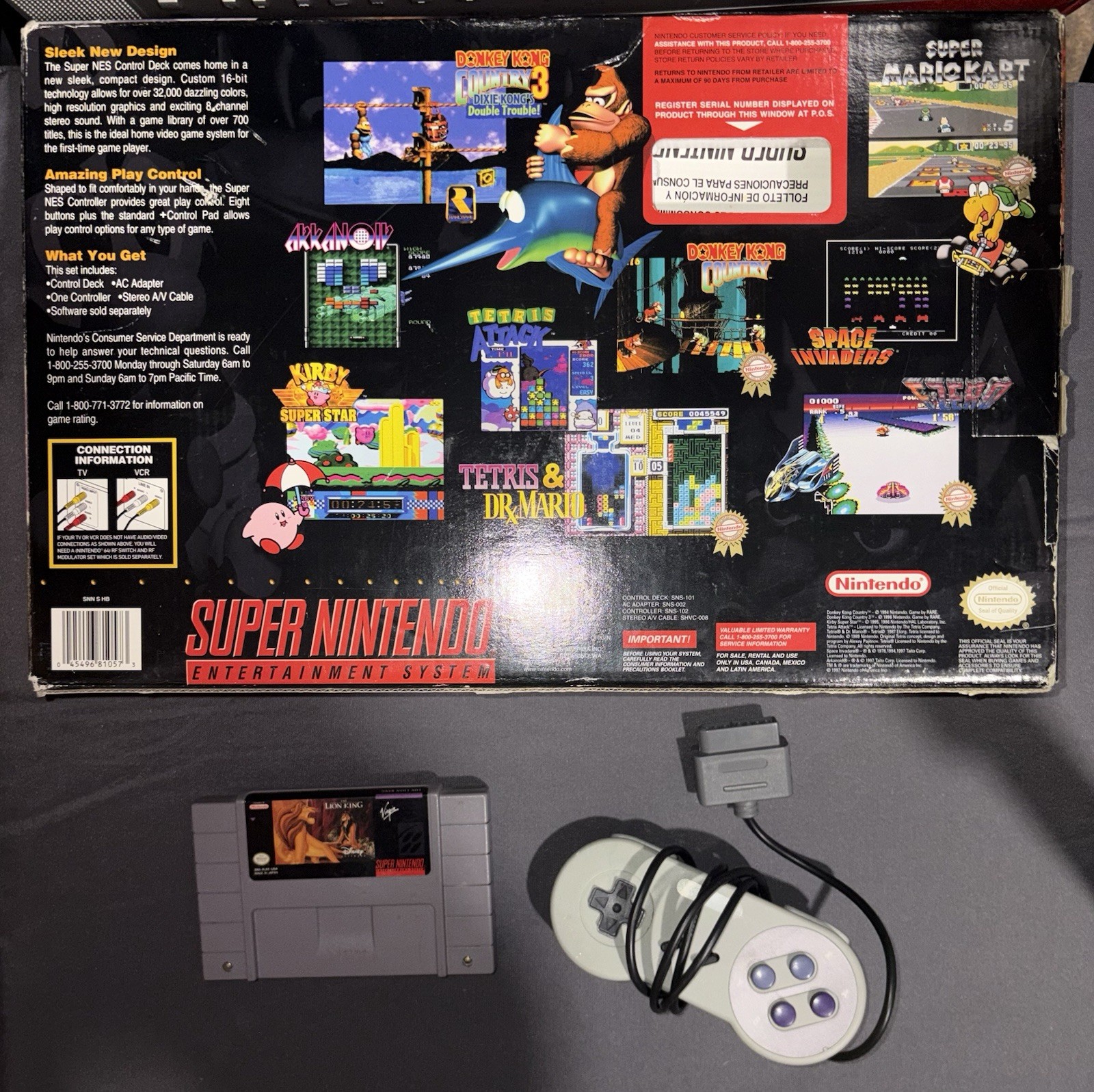Super Nintendo (SNES) Jr. with extras CIB Clean!! With Game And 2nd Controller