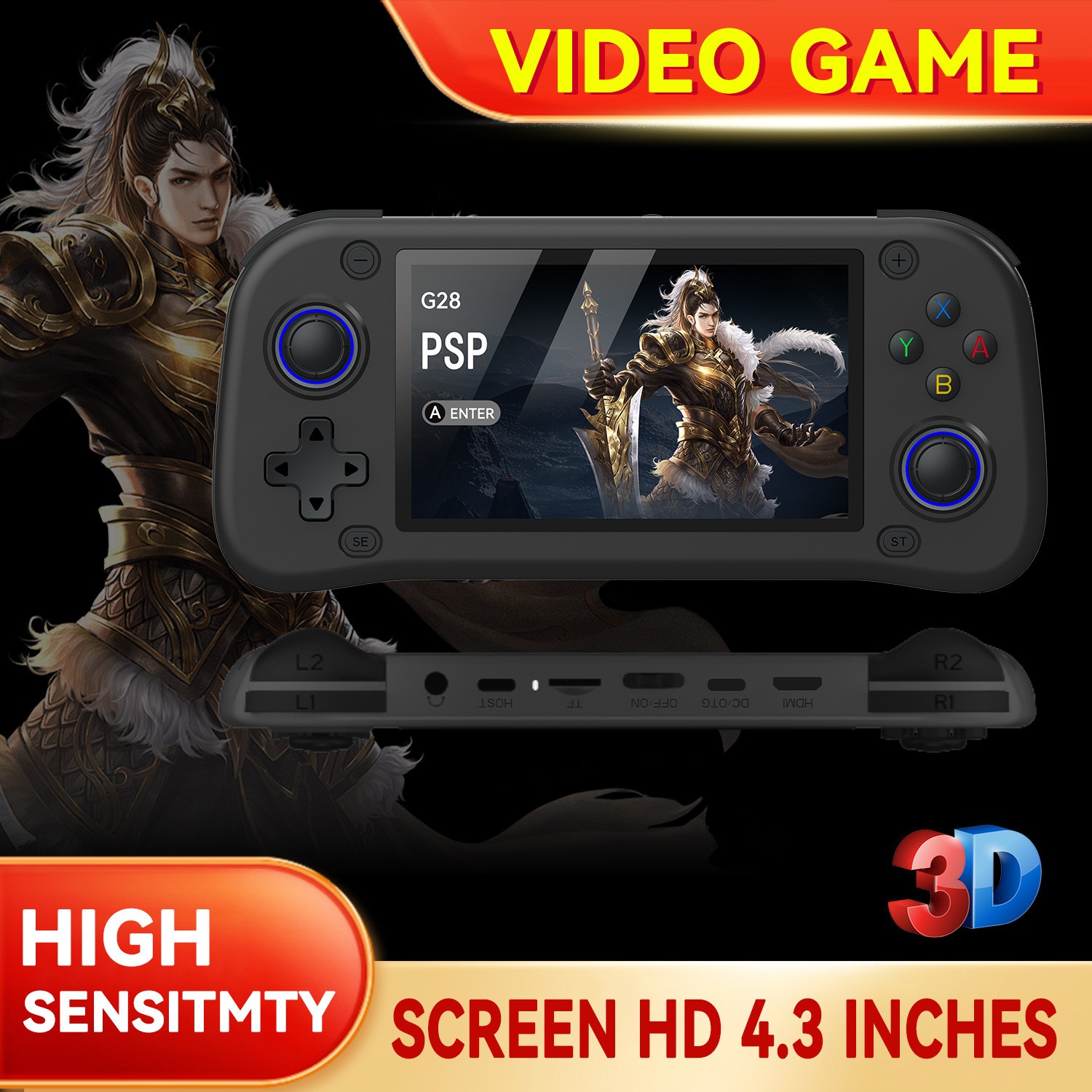 G28 Portable Handheld Video Game Console with 4.3 Inch HD Screen Built-in 20000+
