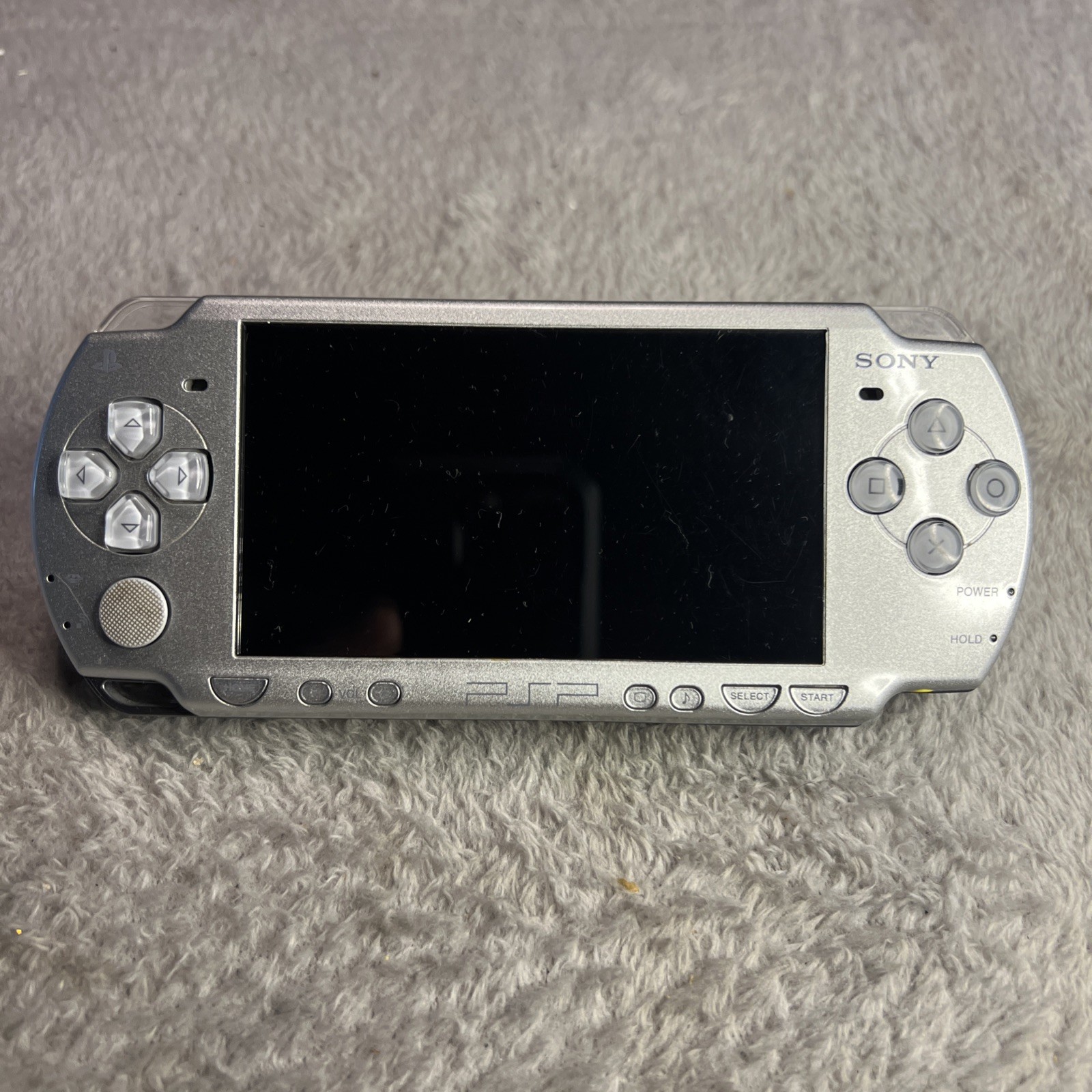 Sony PSP 2001 Portable Mystic Silver Handheld System – Charger Included. No Batt