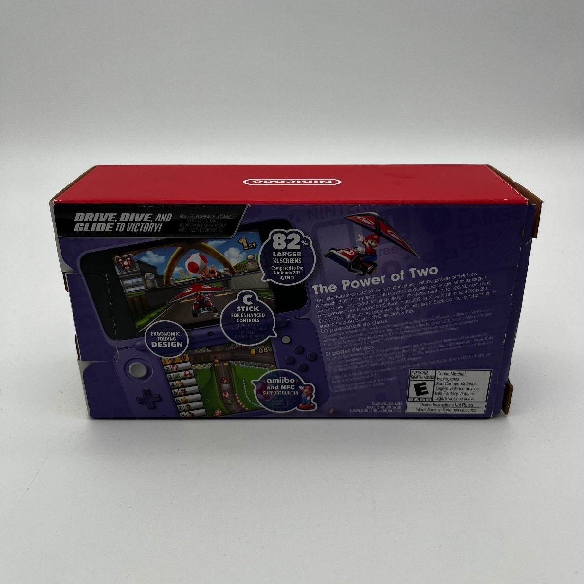 Nintendo 2DS XL Mario Kart 7 Console Bundle – Purple/Silver Complete In Box CIB