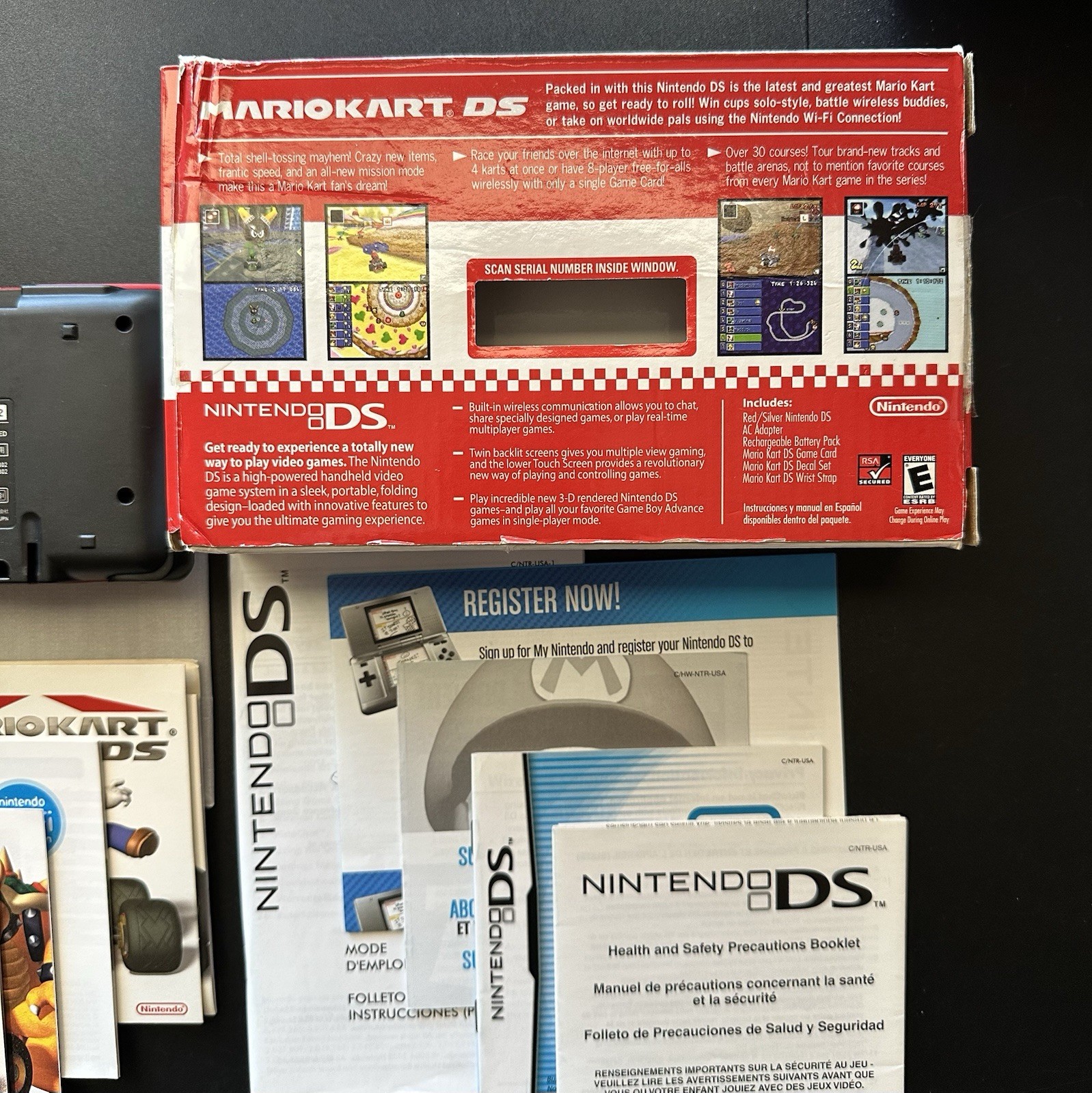 Nintendo DS Mario Kart Bundle Pack Hot Rod Red In Box Handheld Console System
