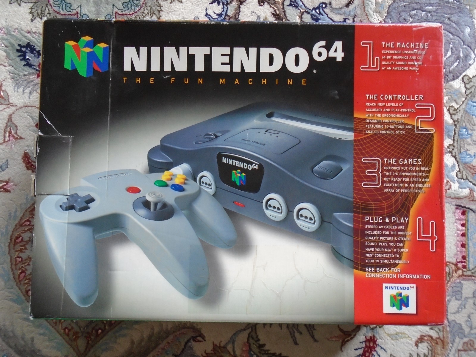 N64 Console NUS-001 w/ BOX, controller, cables, nintendo 64 TESTED