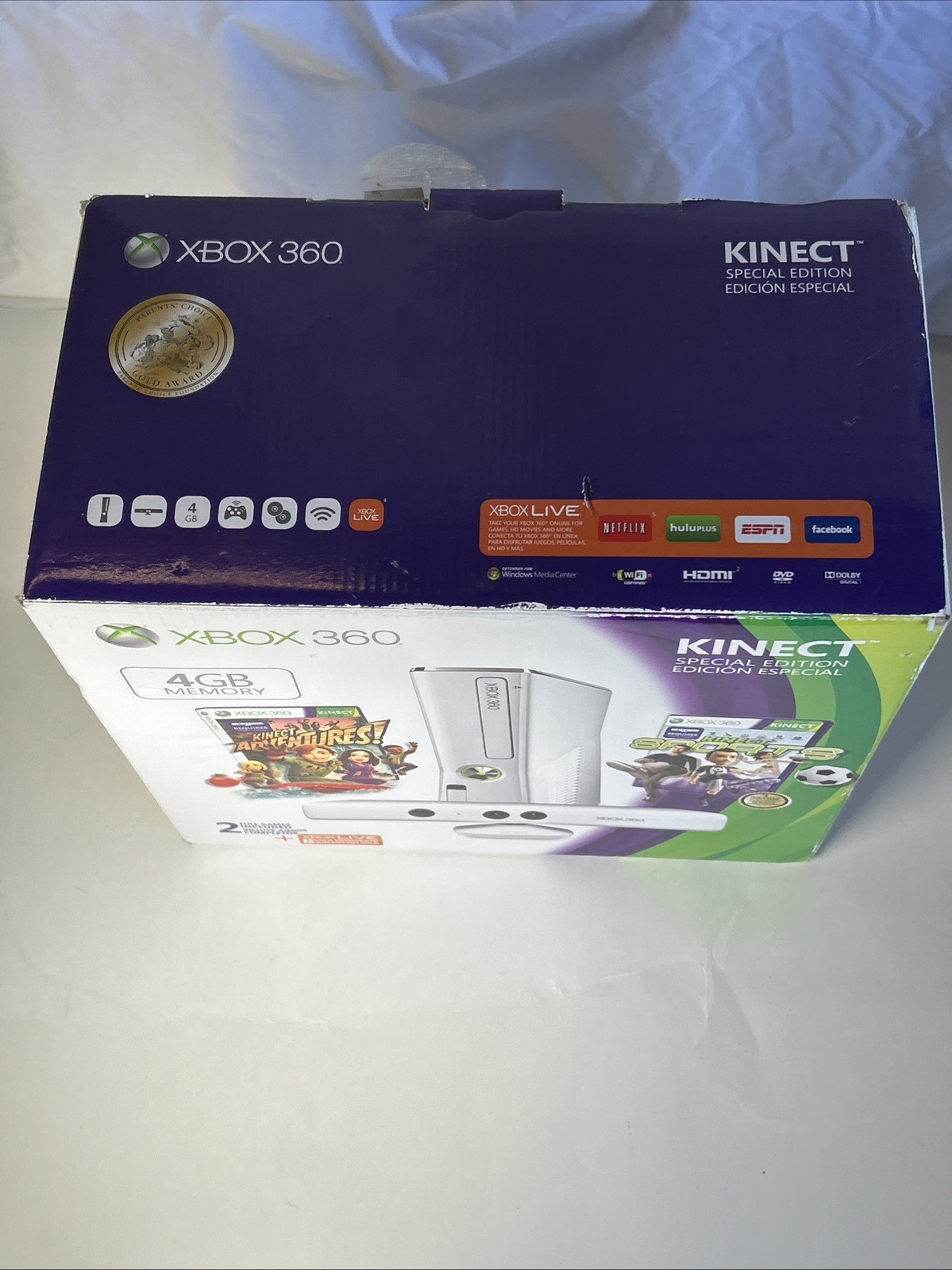 Microsoft Xbox 360 Special Edition Kinect Sports 4GB White Console 1439 W Box