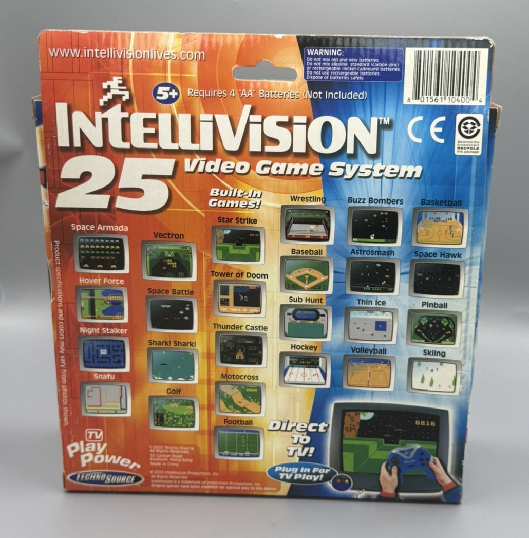 Intellivision 25 in 1 video games system Plug Play tested Space Armada original
