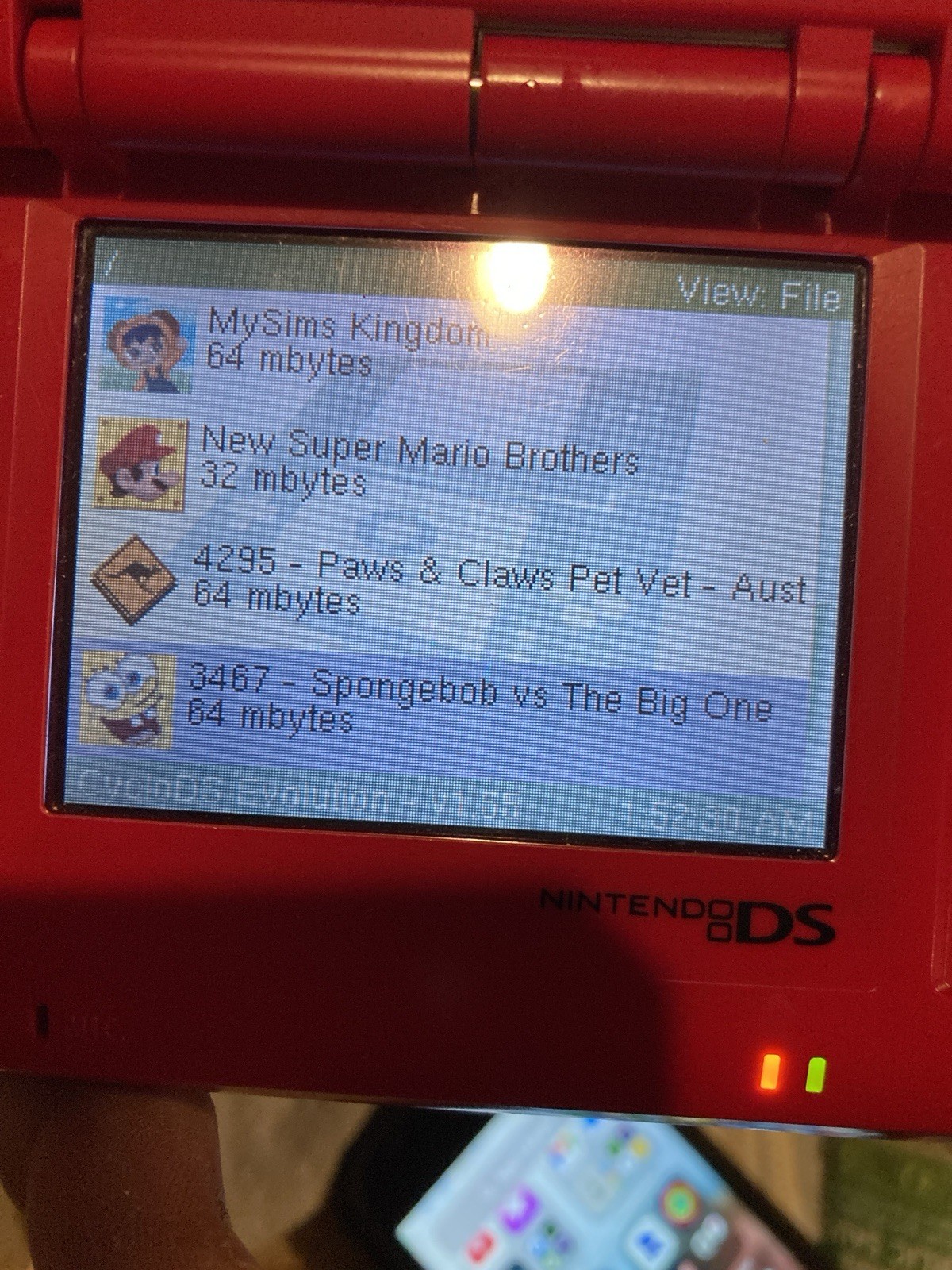 Nintendo DS Red Handheld Dual Screen Console with EVOLUTION MULTI-GAMES ON 2GB