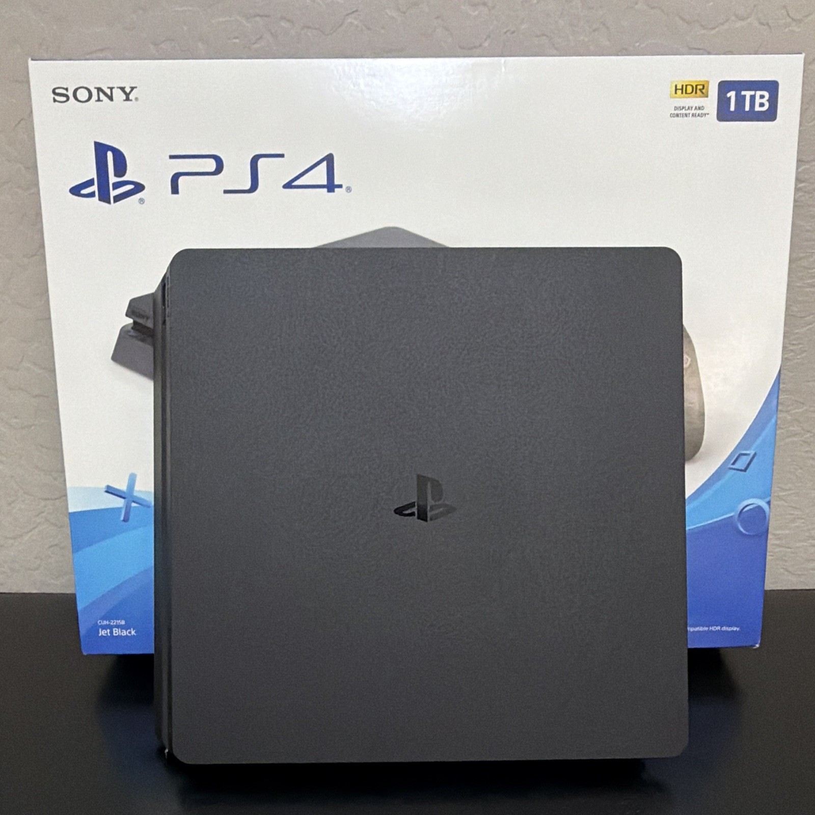 Sony PlayStation 4 pro Slim 1TB Jet Black Console HDR Wi-Fi HDMI USB-A Ethernet
