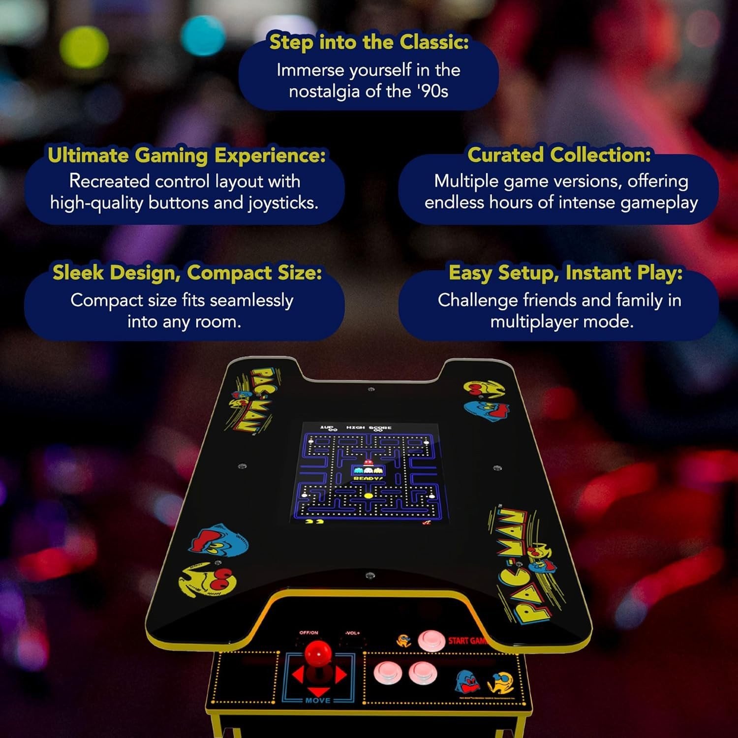 Brand New Arcade1Up Ms. Pac-Man Head-to-Head Arcade Table 12-in-1 17″ LCD A1U