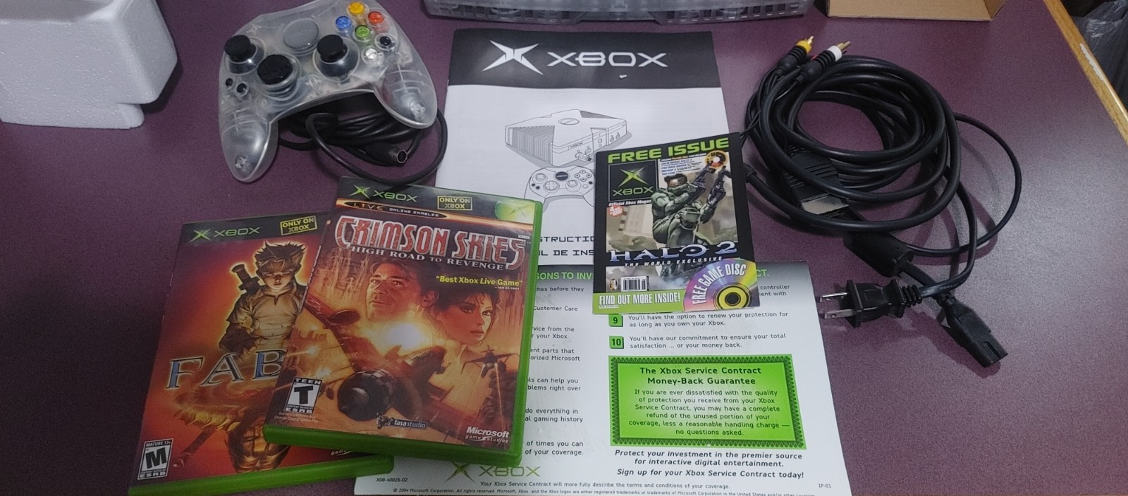 Rare Microsoft Xbox Crystal Edition Fable Bundle Console Canada Exclusive Opened