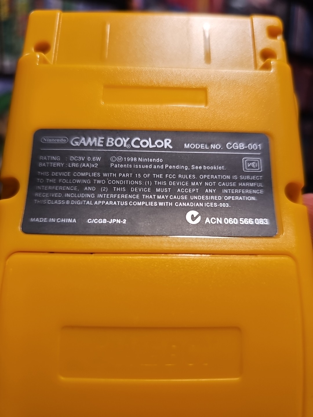 Nintendo Game Boy Color Clear Console GBC Custom Build Needs TLC w/ Yellow Shell