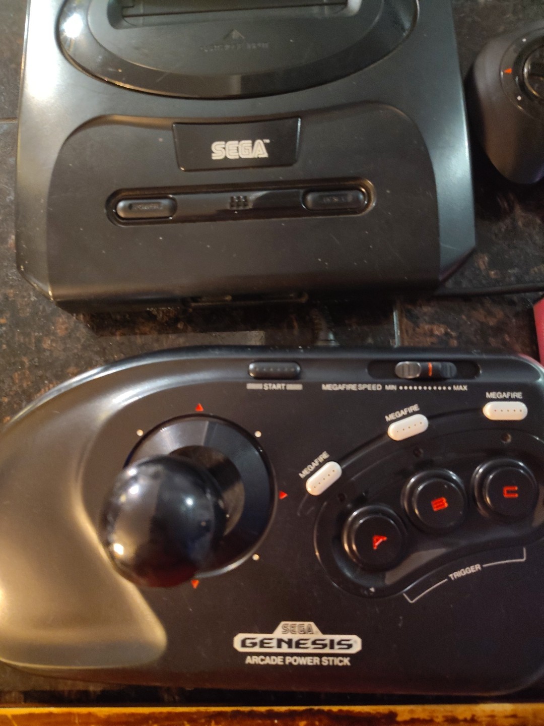 Sega Genesis Console 1 Controller 1 Arcade Stick NBA Jam TE And All Cables Read