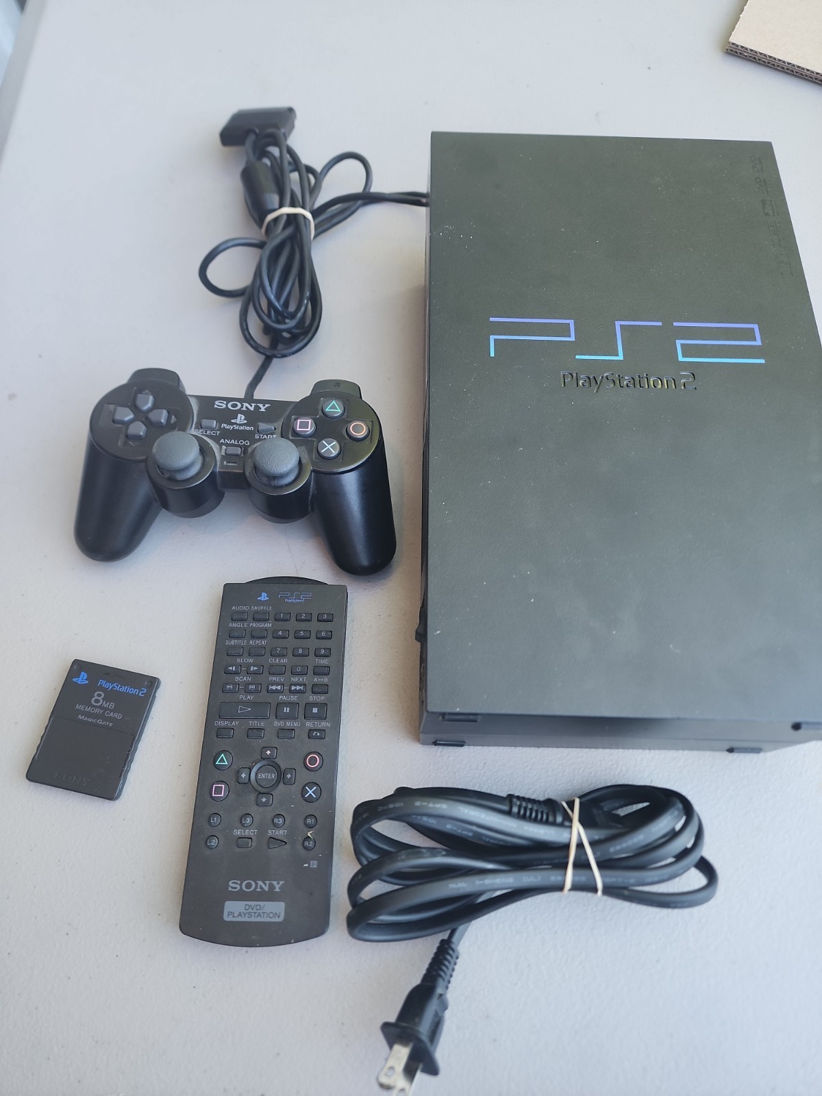 Sony PS 2 Console + 8 MB Memory Card – Black Used Working Controller Remote