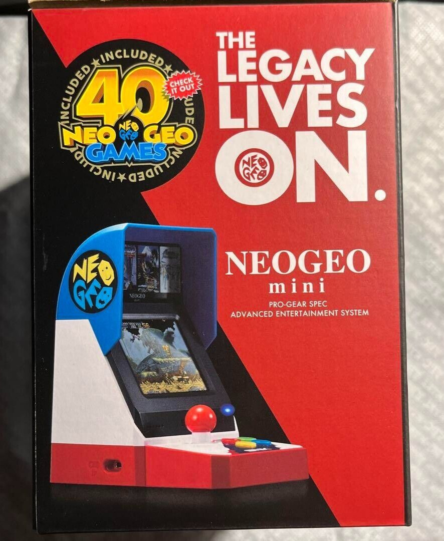 SNK Neo Geo Mini Console Built-in 40 titles of Game 40th Anniversary W/ Cable